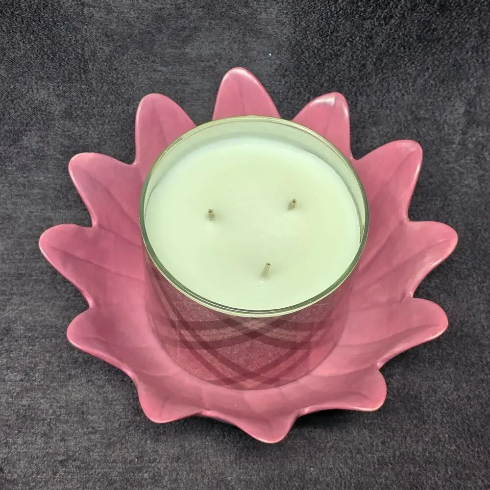 PartyLite Pink Asian Persuasion Lotus Flower Decorative Multi Use Bowl Floral - Picture 13 of 13